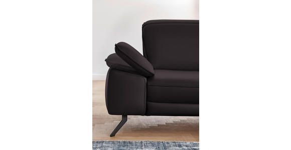 ECKSOFA Rivello in Echtleder Dunkelbraun  328/193 cm  - Dunkelbraun/Schwarz, Design, Leder/Metall (328/193cm) - Dieter Knoll