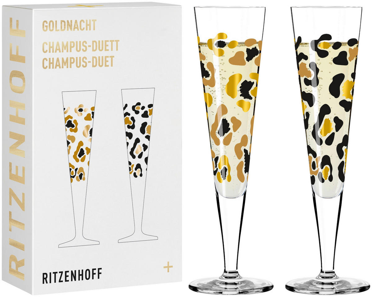 CHAMPAGNERGLAS Goldnacht 205 ml 2-teilig  - Transparent/Goldfarben, LIFESTYLE, Glas (7,2/24,0cm) - Ritzenhoff