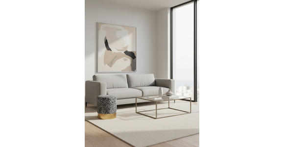 HOCKER in Holz, Metall, Textil Schwarz, Weiß, Goldfarben  - Goldfarben/Schwarz, KONVENTIONELL, Holz/Textil (35/42/35cm) - Xora