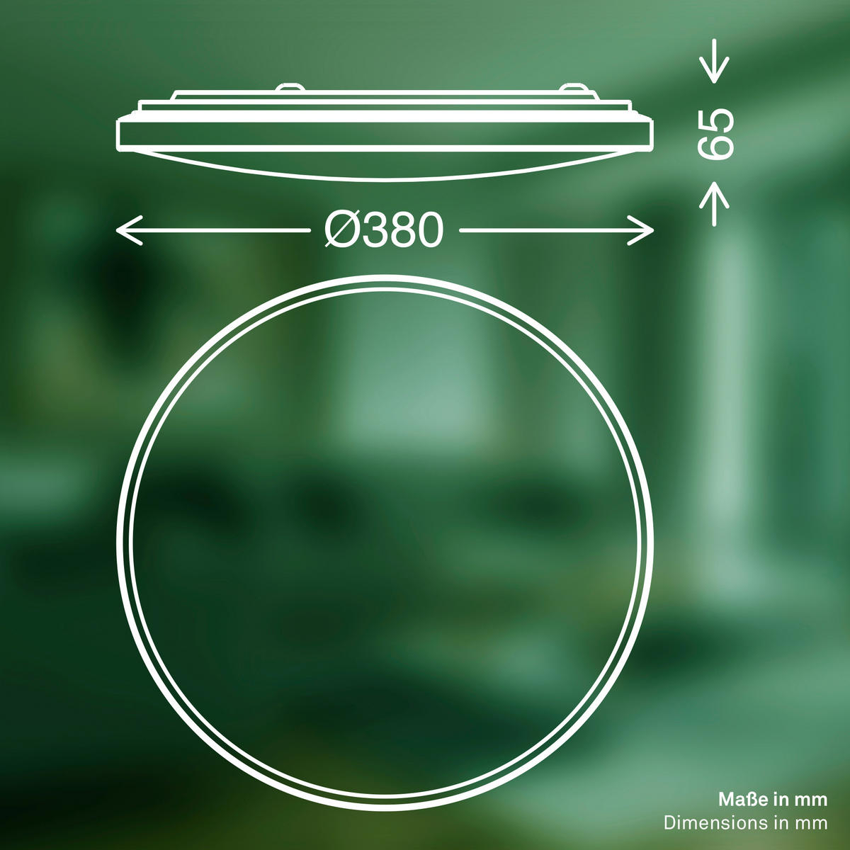 LED-DECKENLEUCHTE Kaida 38/6,5 cm   - Weiß, Basics, Kunststoff/Metall (38/6,5cm)