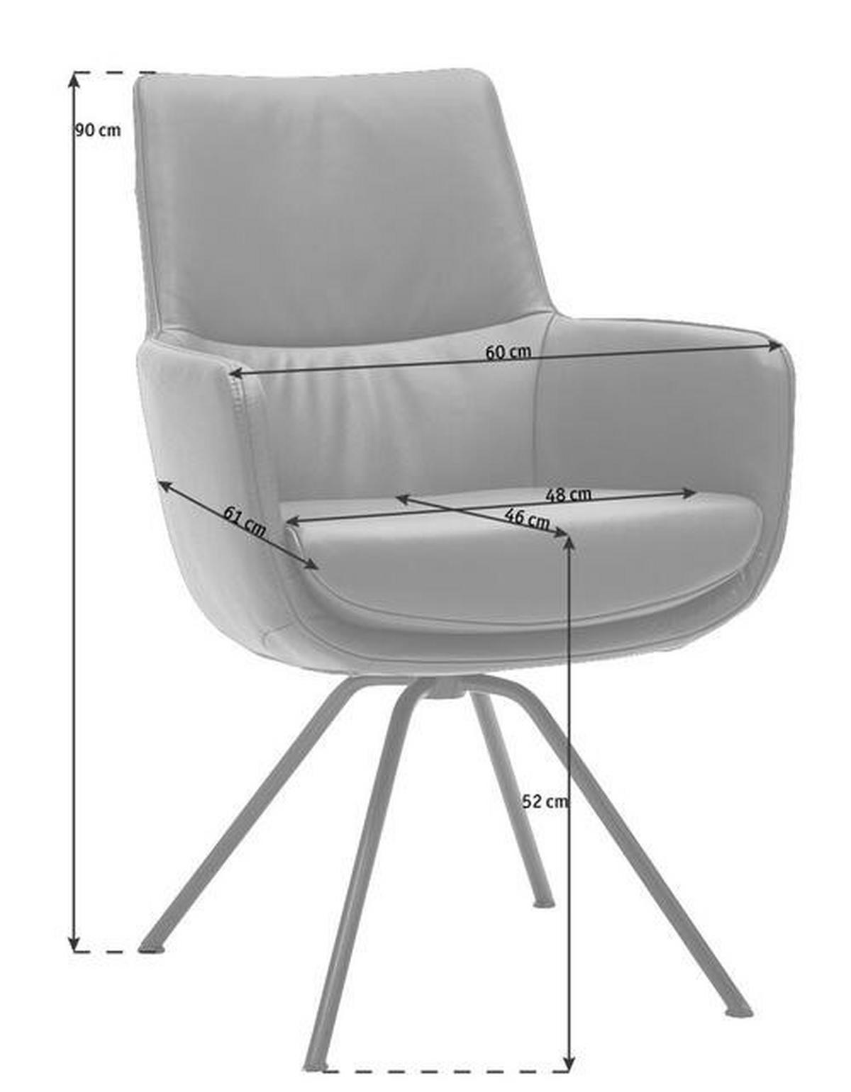 ARMLEHNSTUHL  in Stahl  - Schwarz/Dunkelrot, Design, Leder/Metall (60/90/61cm) - Dieter Knoll
