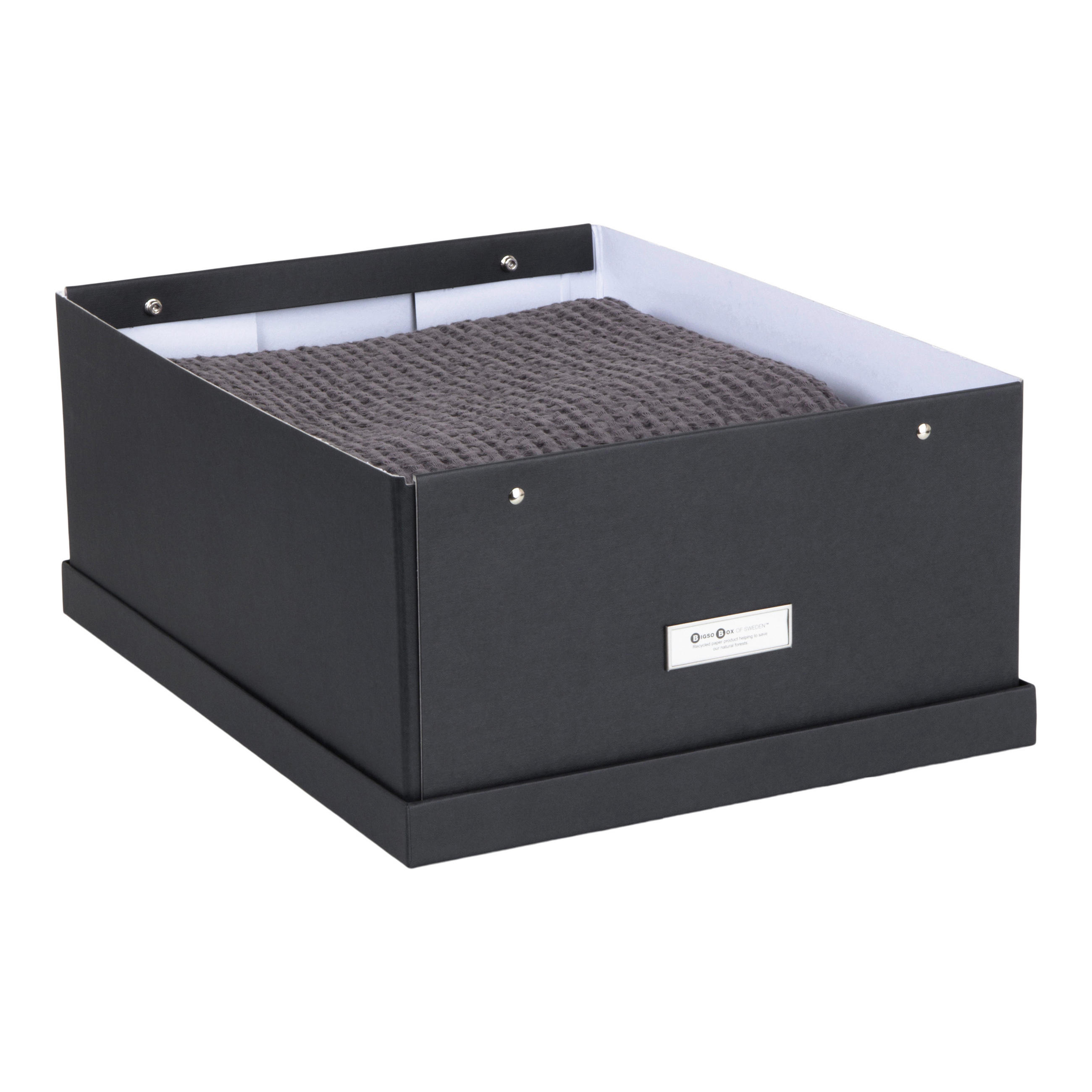 AUFBEWAHRUNGSBOX - Dunkelgrau, Basics, Karton/Papier (34.5/18.5/45cm)