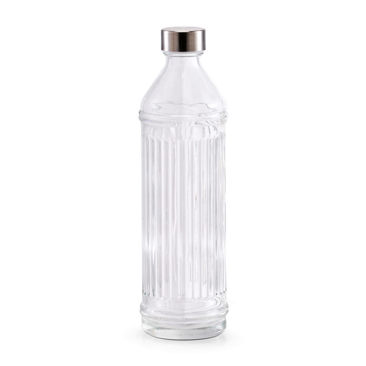 TRINKFLASCHE 0,97 l  - Transparent, Design, Glas (8,5/8,5/29,5cm)