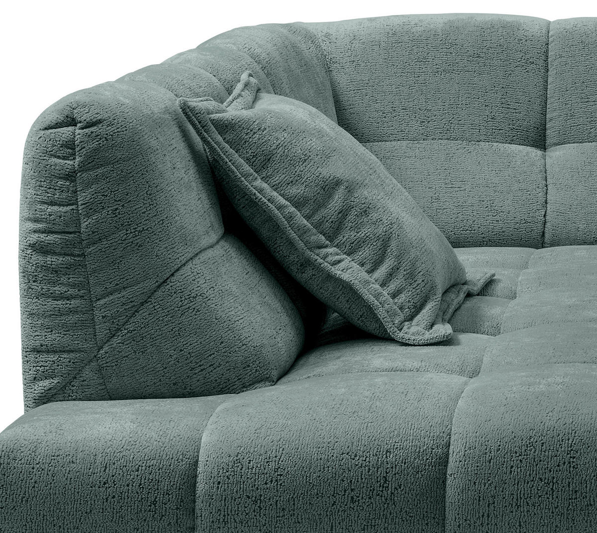 ECKSOFA Chenille Türkis  - Türkis/Schwarz, Modern, Kunststoff/Textil (203/254cm) - Livetastic