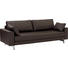 SOFA in Leder Dunkelbraun - Chromfarben/Dunkelbraun, Design, Leder/Metall (219/87/88cm) - Rolf Benz SOFA in Leder Dunkelbraun - Chromfarben/Dunkelbraun, Design, Leder/Metall (219/87/88cm) - Rolf Benz