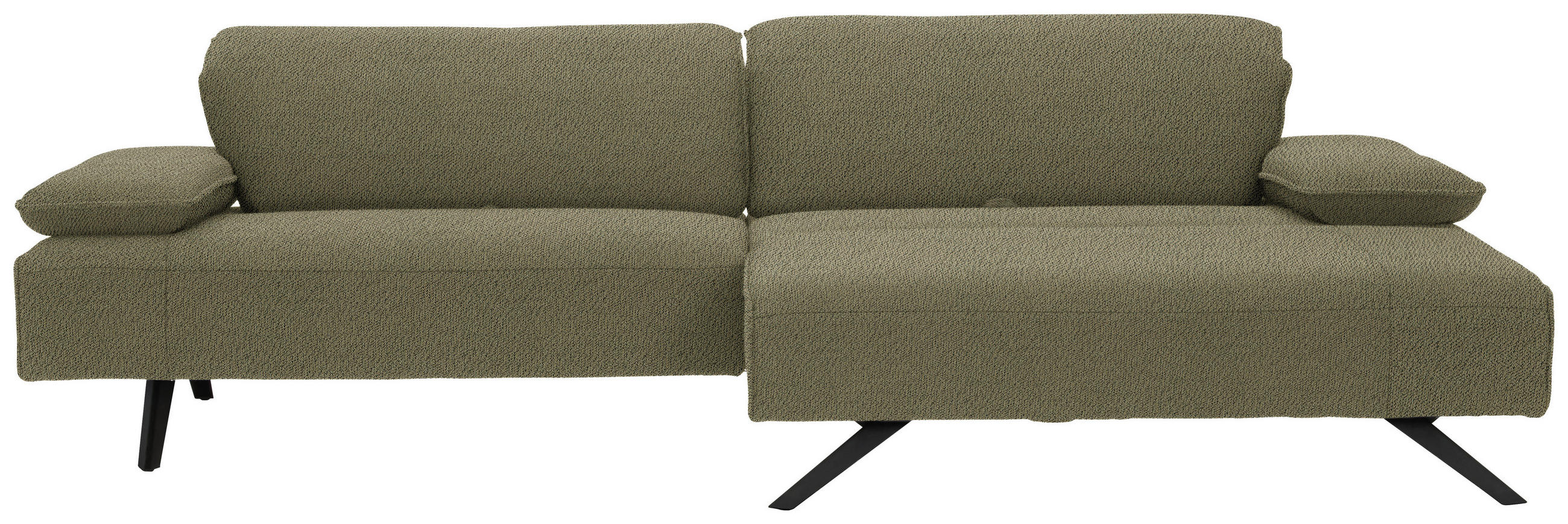 ECKSOFA in Flachgewebe Olivgrün  280/165 cm  - Anthrazit/Olivgrün, Design, Textil/Metall (280/165cm) - Johann Jakob