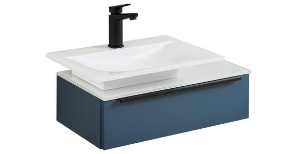 WASCHTISCHKOMBI 66,6 cm  - Blau/Schwarz, KONVENTIONELL, Holzwerkstoff/Stein (66,6cm) - Novel