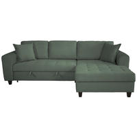 ECKSOFA MORITZ Dunkelgrün Cord Zierkissen, Bettkasten  - Dunkelgrün, Trend, Textil (265/155cm) - P & B