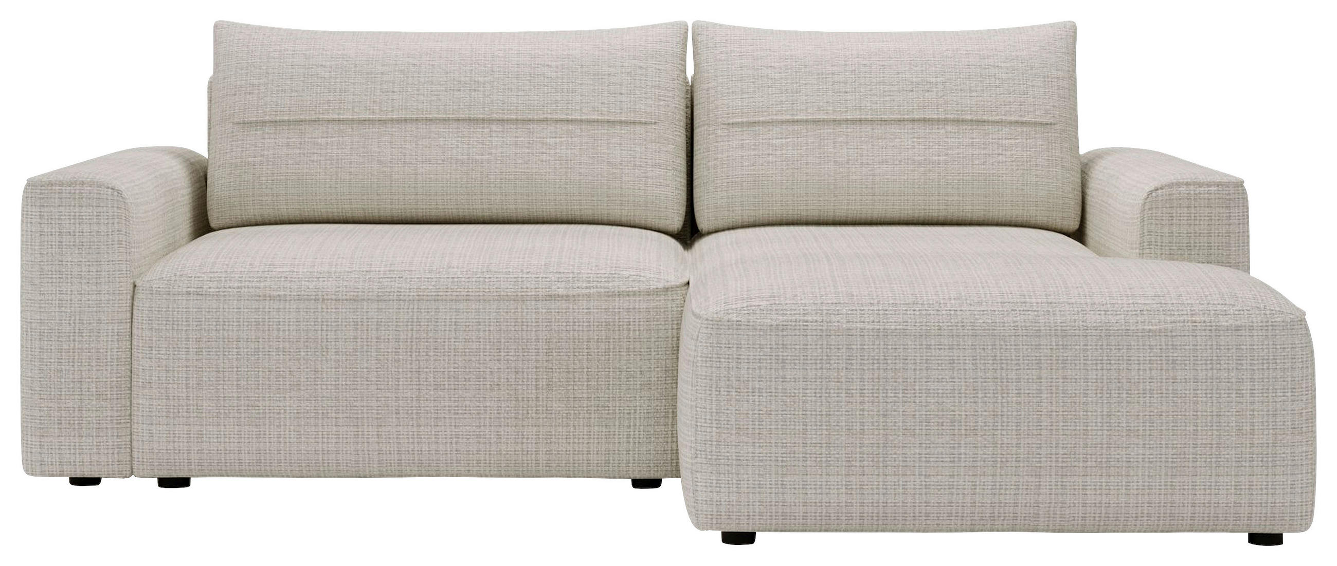 ECKSOFA Creme Chenille  - Creme/Schwarz, Design, Kunststoff/Textil (233/144cm) - Livetastic