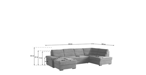 WOHNLANDSCHAFT in Webstoff Currygelb  - Currygelb/Dunkelbraun, KONVENTIONELL, Kunststoff/Textil (166/319/183cm) - Cantus