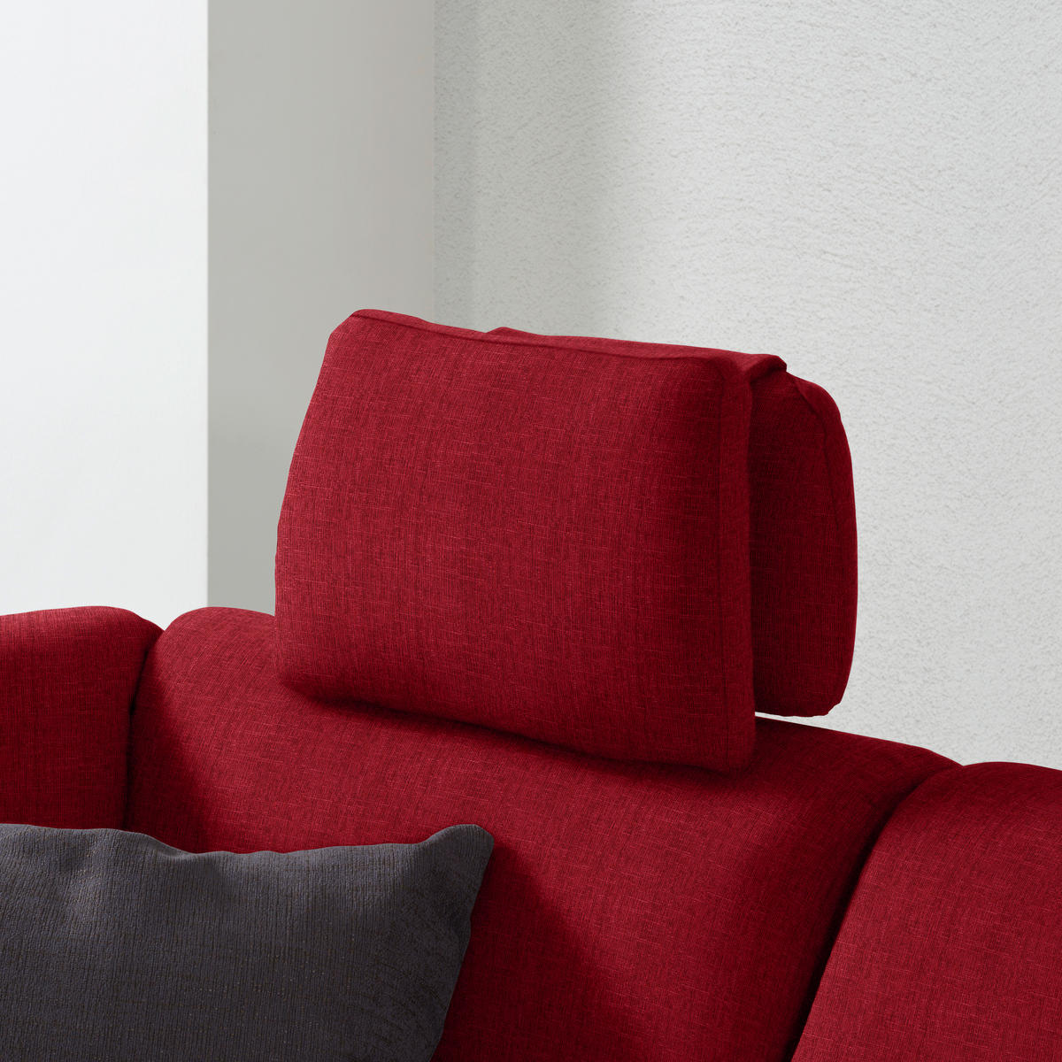 ECKSOFA in Chenille Rot  208/226 cm  - Rot/Schwarz, KONVENTIONELL, Textil (208/226cm) - Sedda