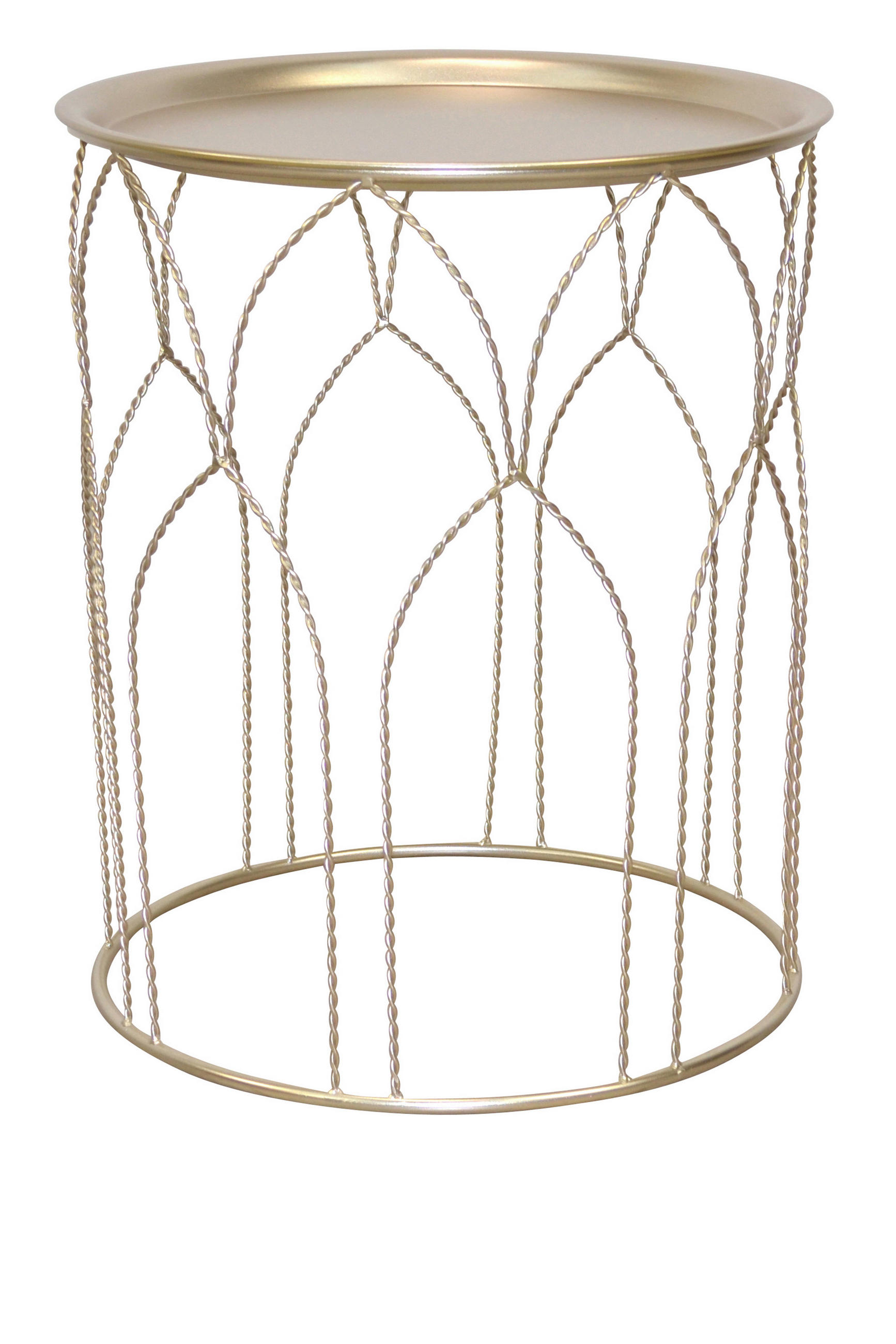 BEISTELLTISCH 44/44/53 cm Goldfarben rund  - Goldfarben, Design, Metall (44/44/53cm) - MID.YOU