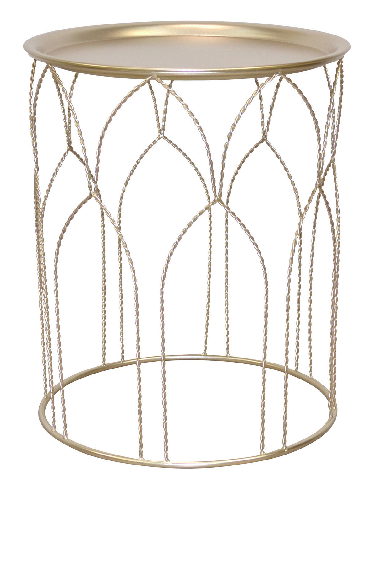 BEISTELLTISCH 44/44/53 cm Goldfarben rund  - Goldfarben, Design, Metall (44/44/53cm) - MID.YOU