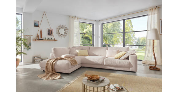ECKSOFA  in Cord Taupe  224/325 cm  - Taupe/Schwarz, Design, Kunststoff/Textil (224/325cm) - Hom`in