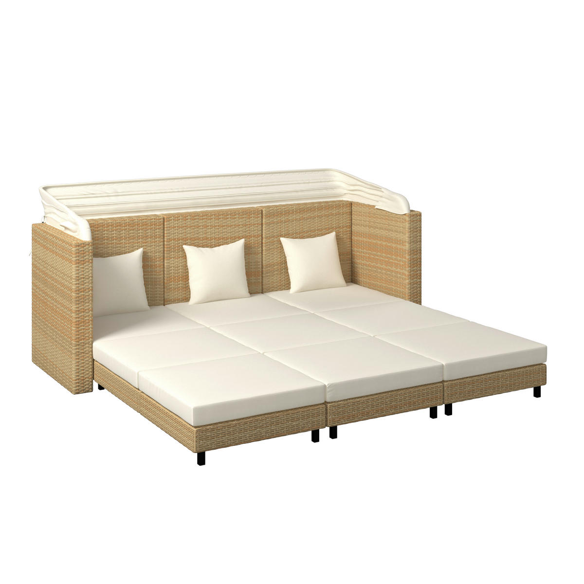 LOUNGEGARNITUR   200/159/75 cm Eisen  - Beige/Creme, MODERN, Kunststoff/Textil (200/159/75cm) - Ambia Garden