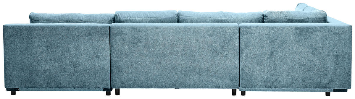 WOHNLANDSCHAFT in Velours Petrol  - Chromfarben/Petrol, Konventionell, Kunststoff/Textil (198/363/170cm) - Hom`in