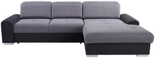 ECKSOFA in Webstoff Graphitfarben, Grau  - Silberfarben/Graphitfarben, Konventionell, Holz/Textil (286/203cm) - Livetastic