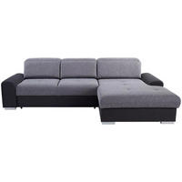 ECKSOFA in Webstoff Graphitfarben, Grau  - Silberfarben/Graphitfarben, Konventionell, Holz/Textil (286/203cm) - Livetastic