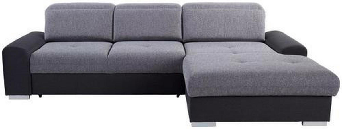 ECKSOFA in Webstoff Graphitfarben, Grau  - Silberfarben/Graphitfarben, Konventionell, Holz/Textil (286/203cm) - Livetastic