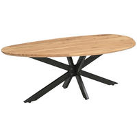 COUCHTISCH Akazie Hartholz 130/60/45 cm organisch Schwarz, Akaziefarben  - Schwarz/Akaziefarben, Design, Holz/Metall (130/60/45cm) - Livetastic