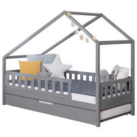 HAUSBETT 90/200 cm Hellgrau  - Hellgrau/Naturfarben, Modern, Holz (90/200cm) - MID.YOU