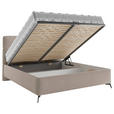 POLSTERBETT gepolstertes Kopfteil, Lattenrost Hellbraun 160/200 cm  - Hellbraun/Schwarz, MODERN, Holz/Textil (160/200cm) - Carryhome