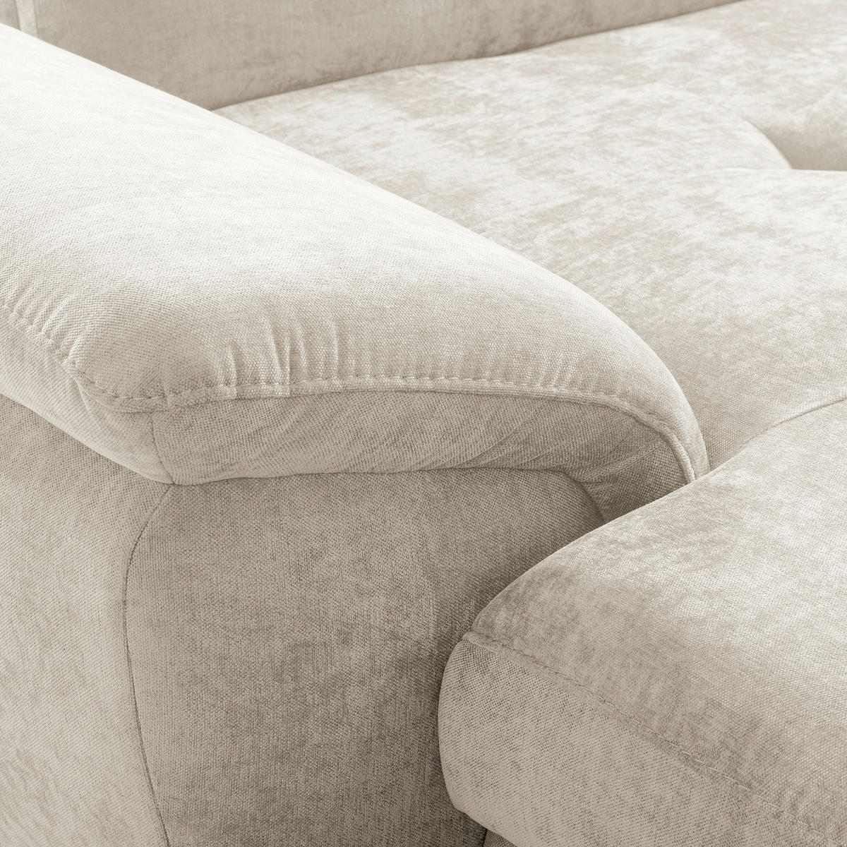 ECKSOFA  Webstoff Creme  - Creme/Schwarz, Design, Textil/Metall (195/268cm) - Livetastic