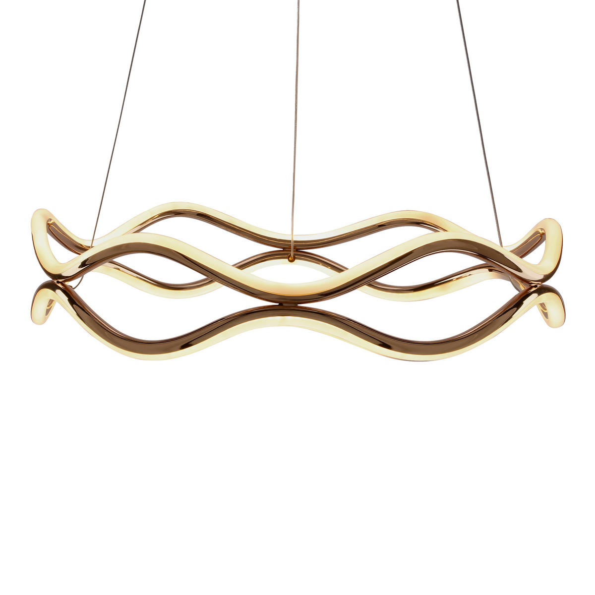 LED-PENDELLEUCHTE 50/50/100 cm  - Weiß/Bronzefarben, Design, Kunststoff/Metall (50/50/100cm)