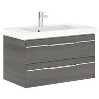 WASCHTISCHKOMBI 92 cm  - Chromfarben/Graphitfarben, KONVENTIONELL, Holzwerkstoff/Stein (92cm) - Pelipal