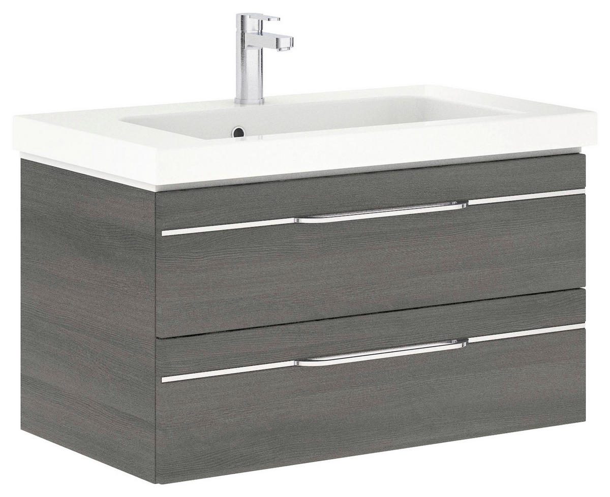 WASCHTISCHKOMBI 92 cm  - Chromfarben/Graphitfarben, KONVENTIONELL, Holzwerkstoff/Stein (92cm) - Pelipal