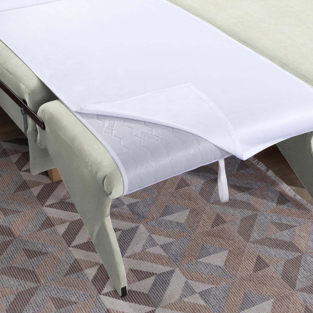 ECKSOFA in Flachgewebe Silberfarben  261/203 cm  - Eichefarben/Silberfarben, KONVENTIONELL, Holz/Textil (261/203cm) - Sedda