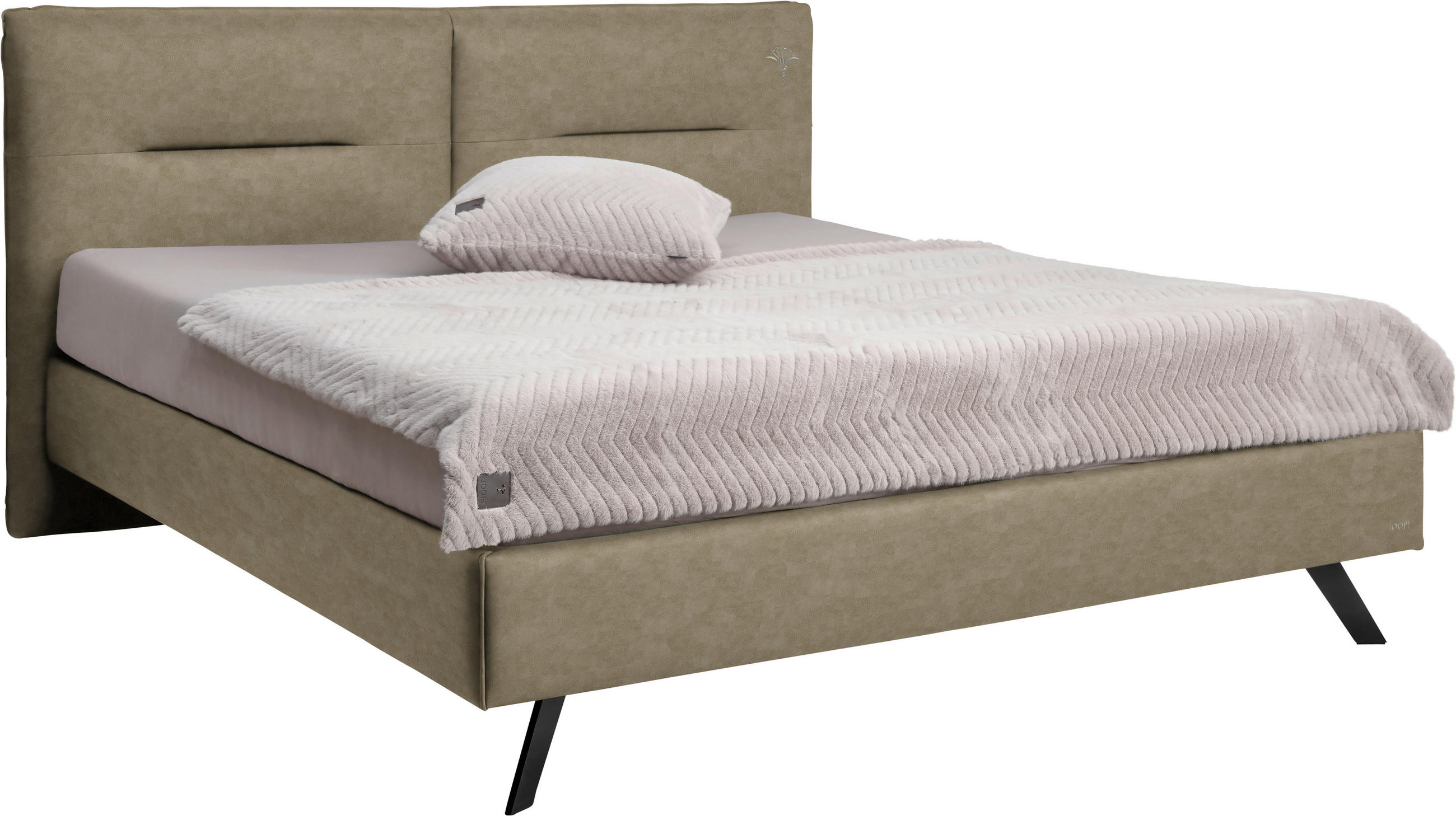 POLSTERBETT Beige 180/200 cm  - Beige/Schwarz, Design, Textil/Metall (180/200cm) - Joop!