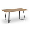 ESSTISCH Eiche massiv rechteckig Eichefarben  - Eichefarben/Schwarz, Design, Holz/Metall (180/100/76cm) - Musterring