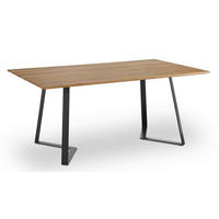 ESSTISCH Eiche massiv rechteckig Eichefarben  - Eichefarben/Schwarz, Design, Holz/Metall (200/100/76cm) - Musterring