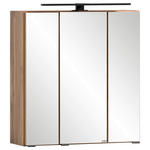 SPIEGELSCHRANK 60/64/20 cm  - Eiche Wotan/Schwarz, ROMANTIK / LANDHAUS, Glas/Holzwerkstoff (60/64/20cm) - Xora