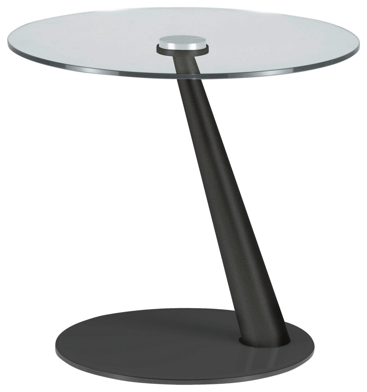 BEISTELLTISCH in Metall, Glas 60/60/55 cm  - Klar/Schwarz, Design, Glas/Metall (60/60/55cm) - Naos