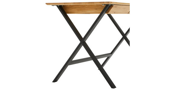 SCHREIBTISCH 120/65/76 cm  in Schwarz, Eichefarben  - Eichefarben/Schwarz, Natur, Holz/Metall (120/65/76cm) - Linea Natura