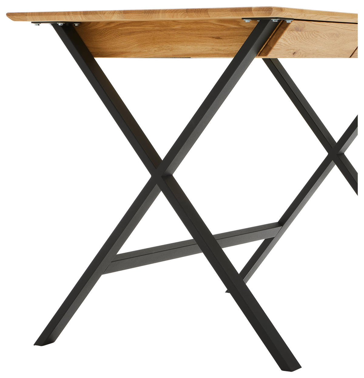 SCHREIBTISCH 120/65/76 cm  in Schwarz, Eichefarben  - Eichefarben/Schwarz, Natur, Holz/Metall (120/65/76cm) - Linea Natura