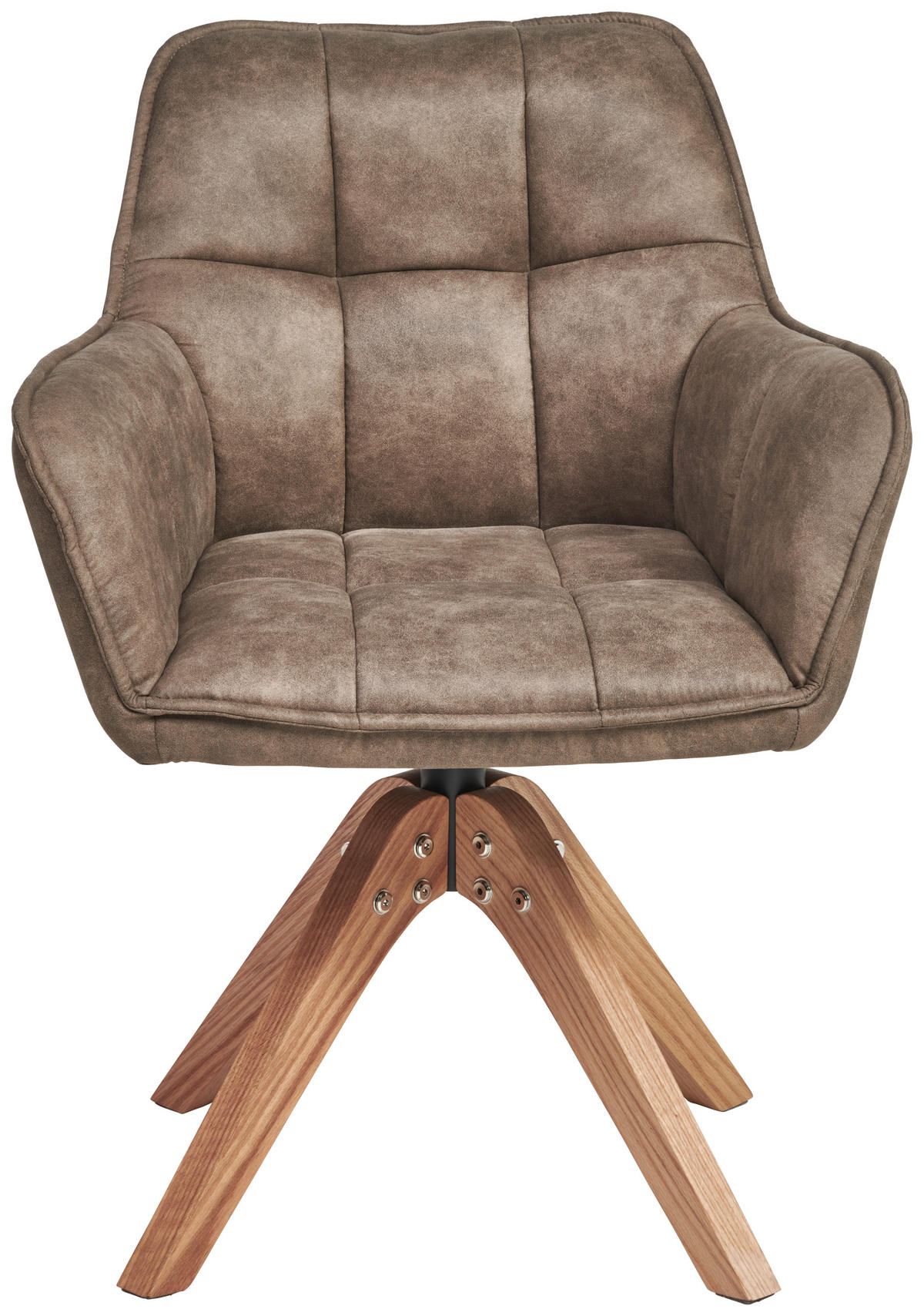 ARMLEHNSTUHL  Sitzfläche 360° drehbar Webstoff  - Eichefarben/Braun, Basics, Holz/Textil (61/85/63cm) - MID.YOU