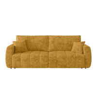 SCHLAFSOFA  mit Stoffauswahl Webstoff Bernsteinfarben  - Bernsteinfarben/Schwarz, MODERN, Holz/Textil (245/74-90/104cm) - MID.YOU