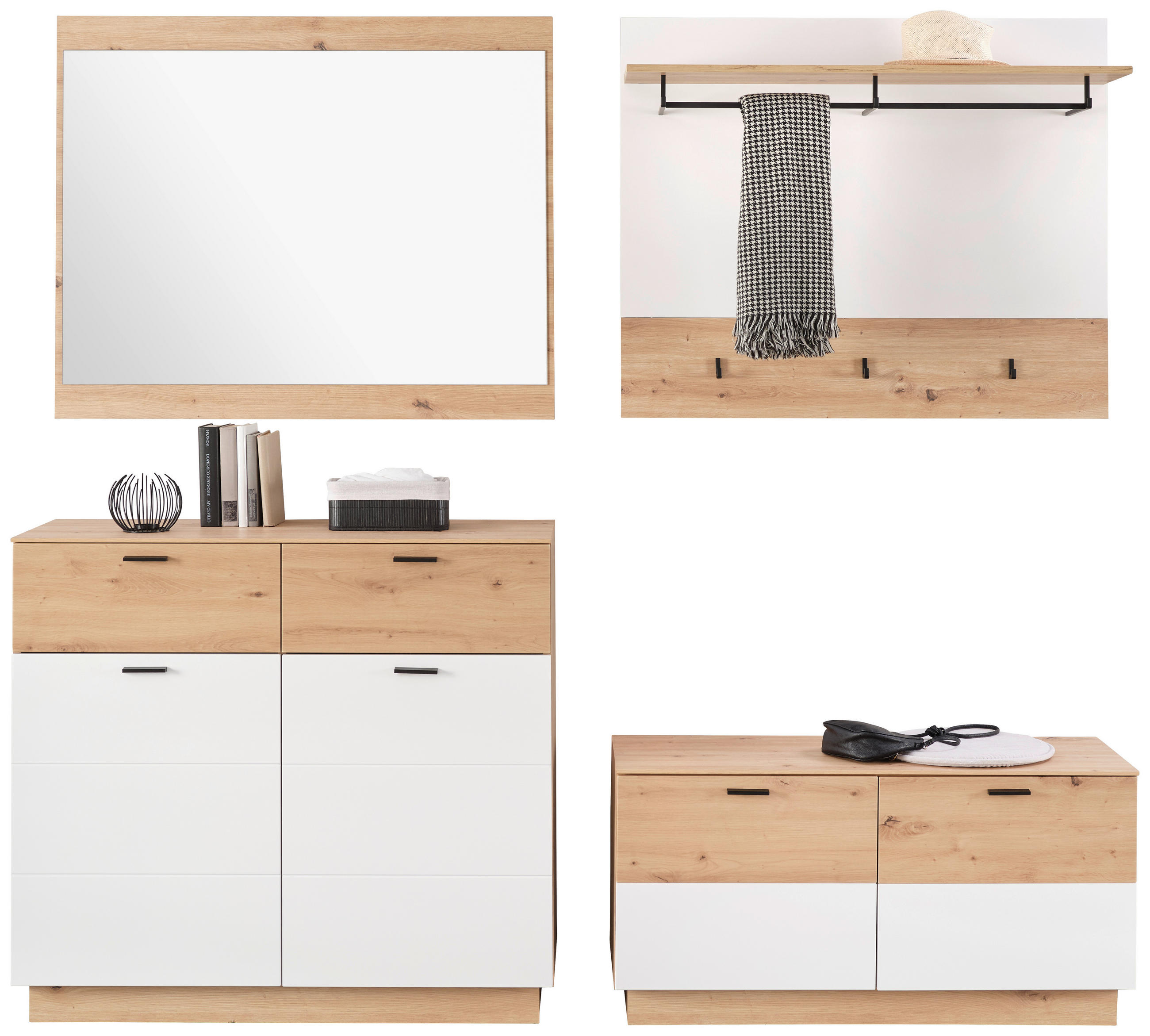 Garderobe Tonale 3, B: 213 Cm Artisan Eiche Dekor/alpinweiss