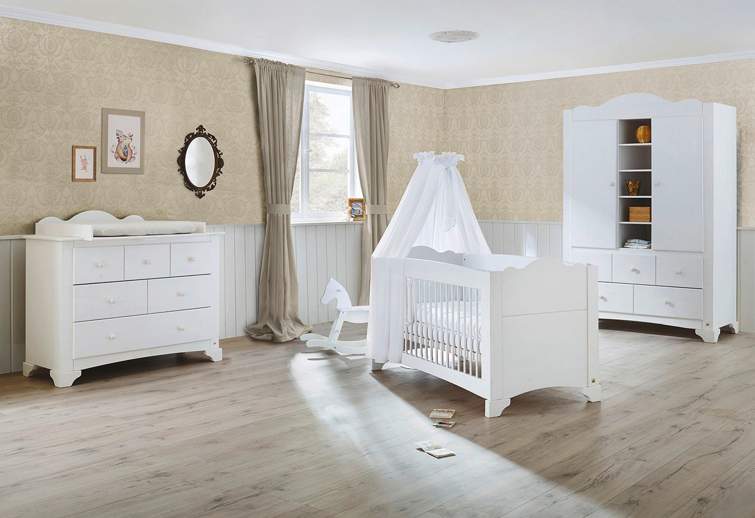 BABYZIMMER PINO  - Weiß, ROMANTIK / LANDHAUS, Holz - Pinolino