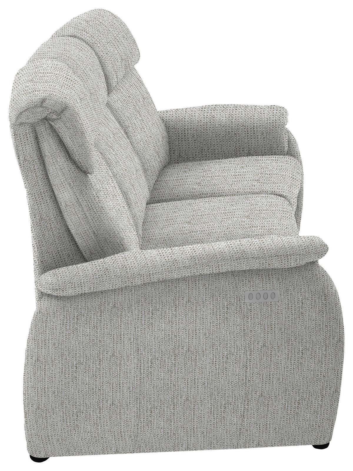 TRAPEZSOFA in Flachgewebe Silberfarben  - Silberfarben/Schwarz, Konventionell, Textil/Metall (219/107/97cm) - Pure Home Comfort
