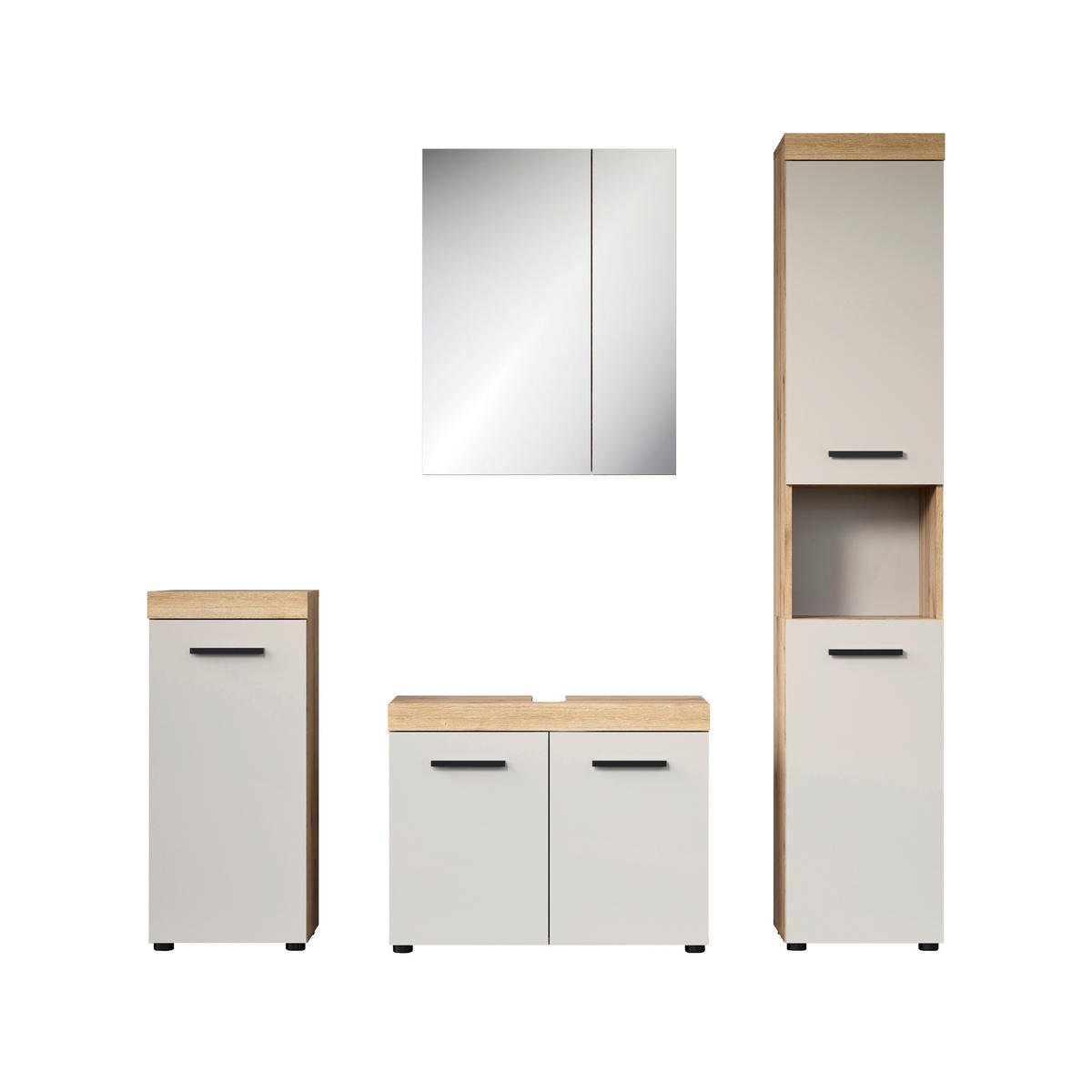 KOUPELNA barvy dubu, kašmírová  - černá/barvy dubu, Trend, kompozitní dřevo/plast (164cm) - MID.YOU