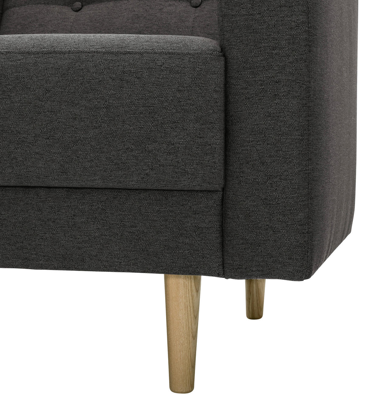 2-SITZER-SOFA in Flachgewebe Anthrazit  - Eschefarben/Anthrazit, MODERN, Holz/Textil (128/81/83cm) - Max Winzer