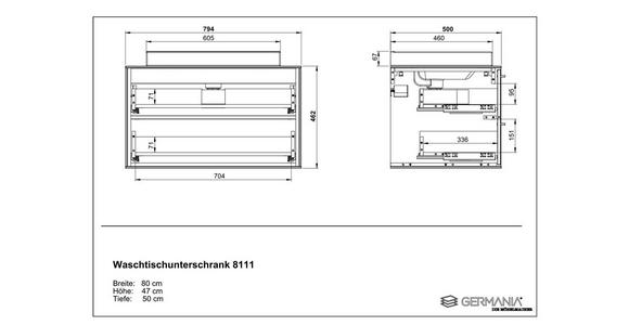 WASCHTISCHKOMBI  - Kaschmir/Weiß, MODERN, Keramik/Holzwerkstoff (80/47/50cm) - Xora