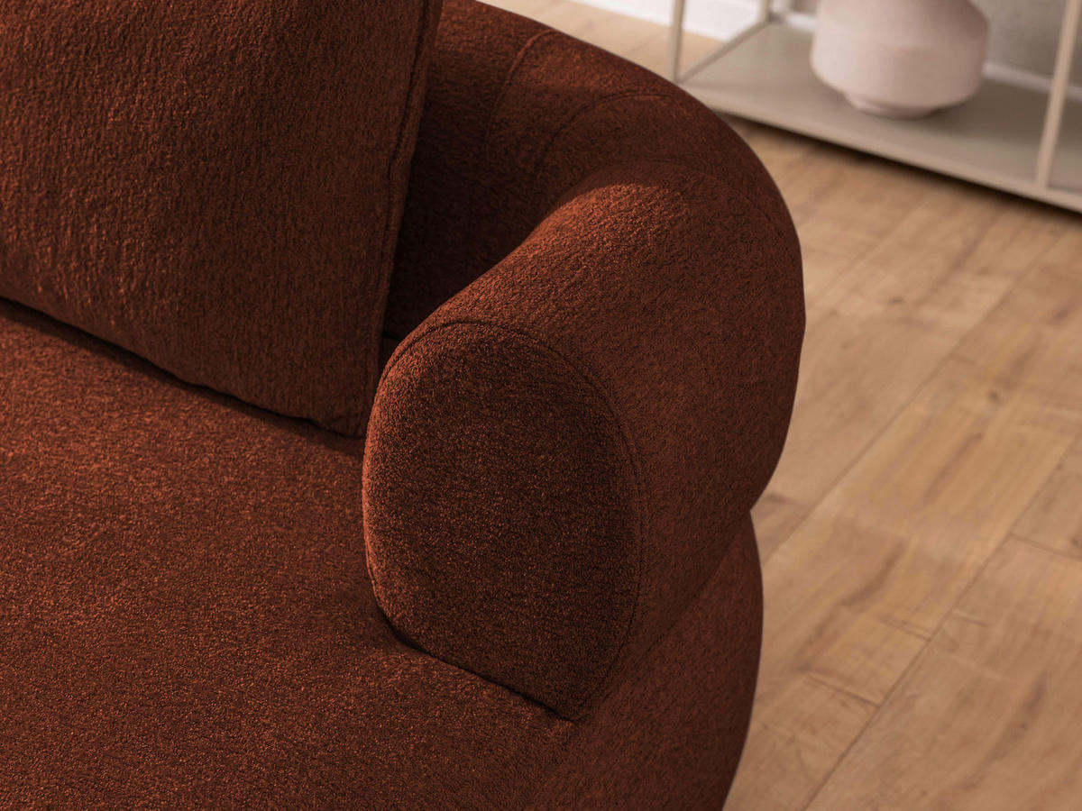 ECKSOFA in Chenille Rostfarben  - Rostfarben/Schwarz, Design, Kunststoff/Textil (256/156cm) - Livetastic