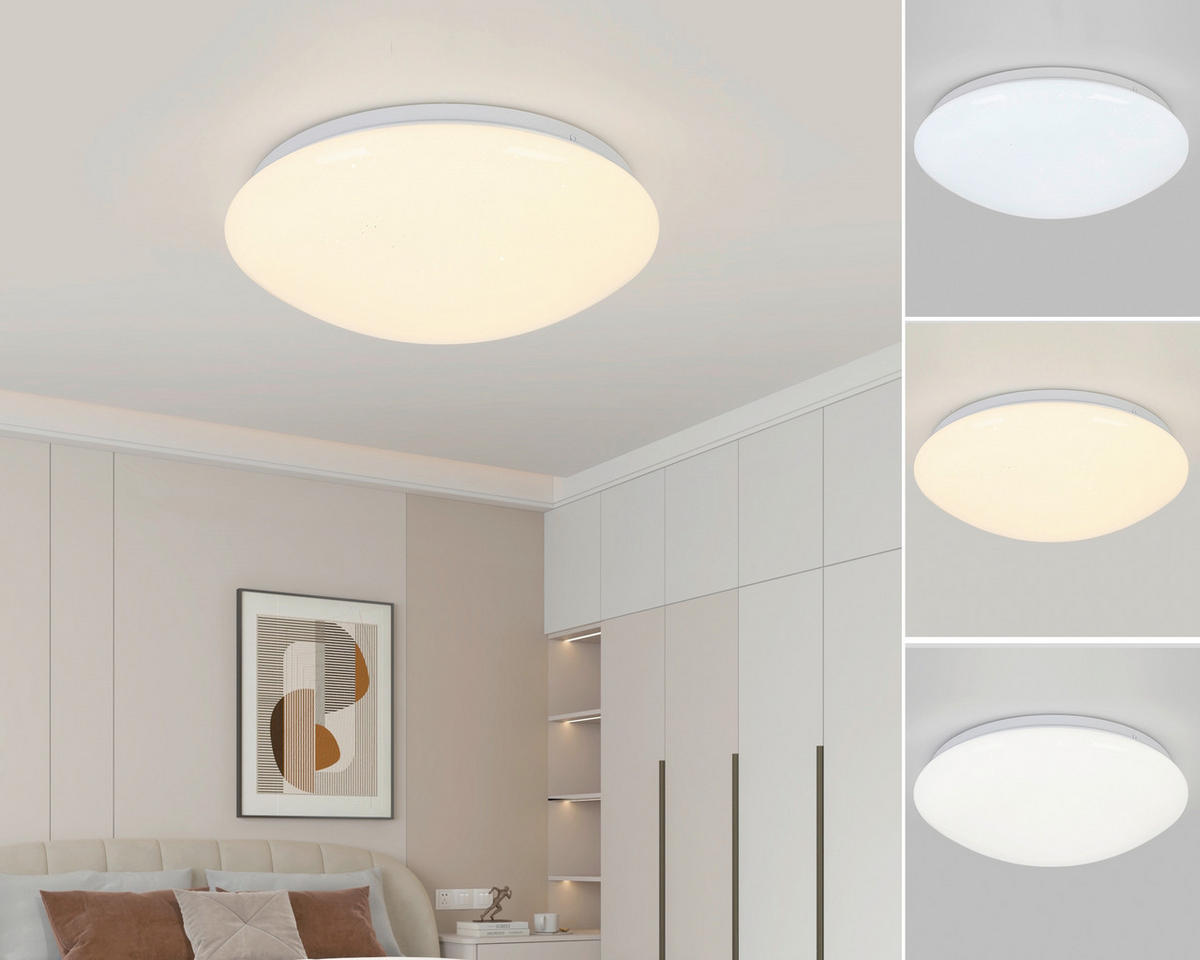 STROPNA LED-SVETILKA   20 W 2500 lm 3000-6500 K 220-240 V  - bela, Basics, kovina/umetna masa (33/7,5cm) - Boxxx