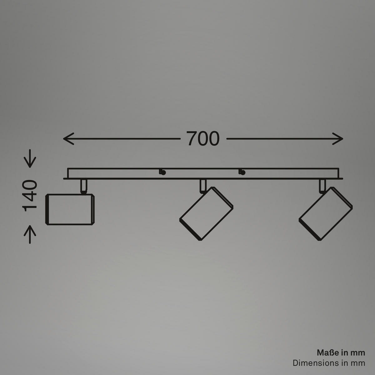 DECKENSTRAHLER  79 cm  - Greige/Cappuccino, KONVENTIONELL, Metall (79cm) - Briloner