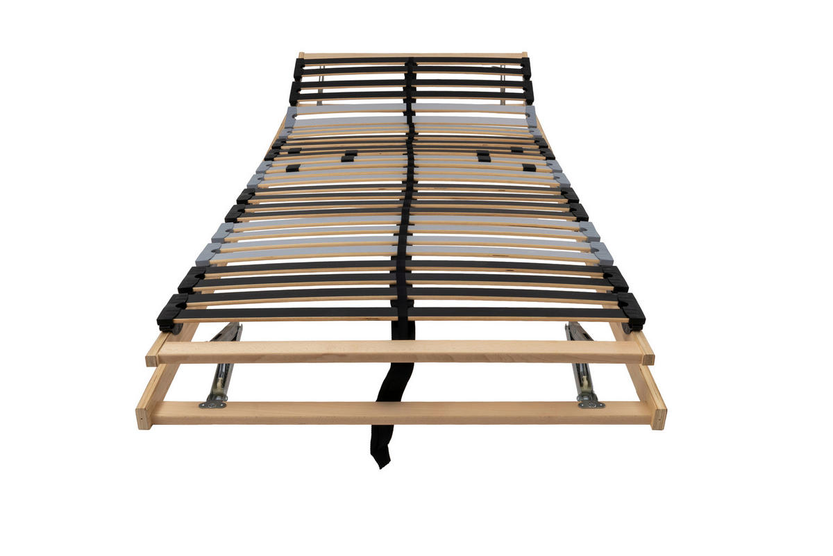 LATTENROST 80/200 cm Kopfteil, Fußteil, Mittelzone verstellbar, Birke  - Anthrazit/Silberfarben, Basics, Holz (80/200cm) - MID.YOU